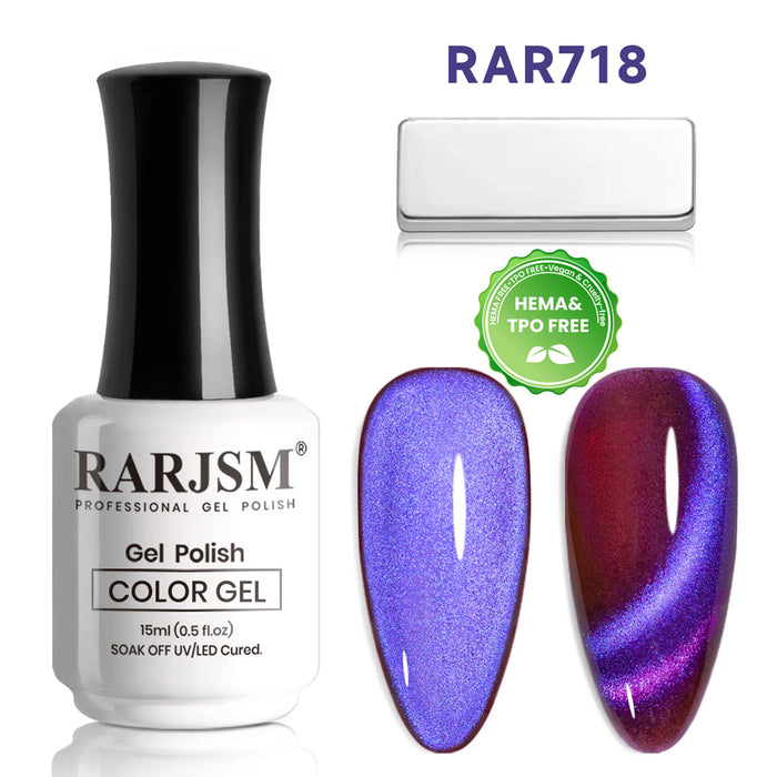 Aurora Purple Magic Velvet Cat Eye Nail Gel Polish 15ml #718