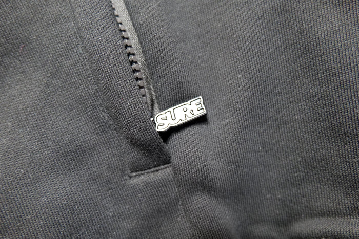 Authentics Embroidered Super Heavyweight 1/4 Zip  - Black / Grey