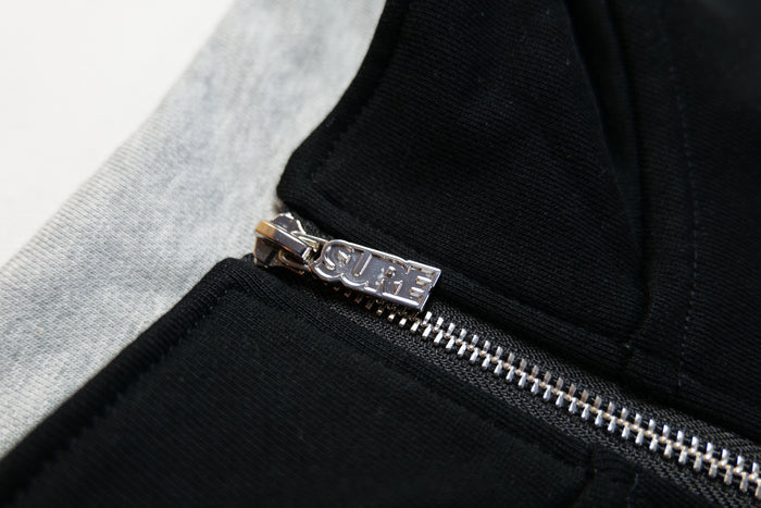 Authentics Embroidered Super Heavyweight Contrast 1/4 Zip  - Black / Forest