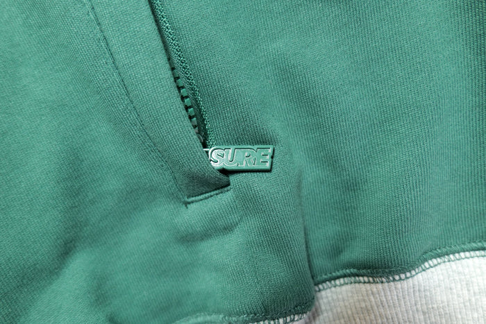 Authentics Embroidered Super Heavyweight Contrast 1/4 Zip  - Black / Forest