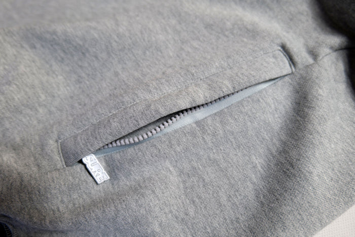 Authentics Embroidered Super Heavyweight Contrast 1/4 Zip  - Navy / Grey
