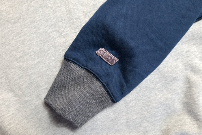 Authentics Embroidered Super Heavyweight Contrast 1/4 Zip  - Navy / Grey