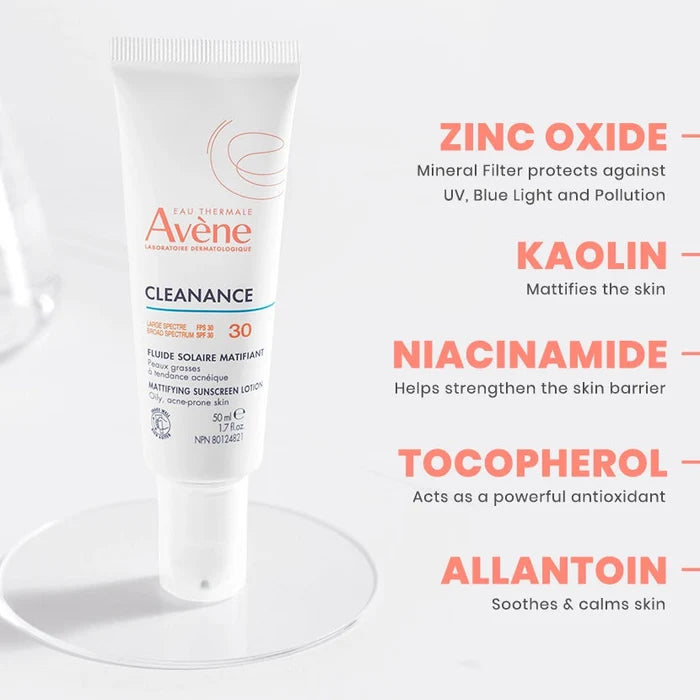 Avène Cleanance Mattifying Sunscreen Lotion SPF 30