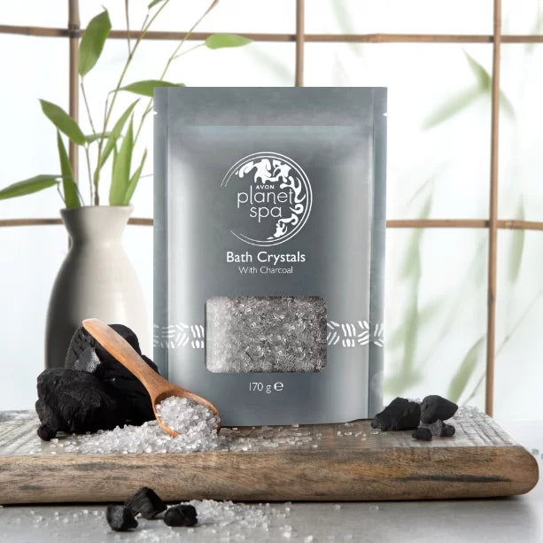 Avon Planet Spa Relaxing Bath Crystals Salt with Charcoal - 170g