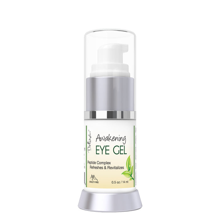 Pump bottle of Deluvia Awakening Eye Gel