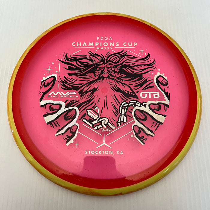 Reddish Pink/Swirly Yellow & Orange Rim/176g 22