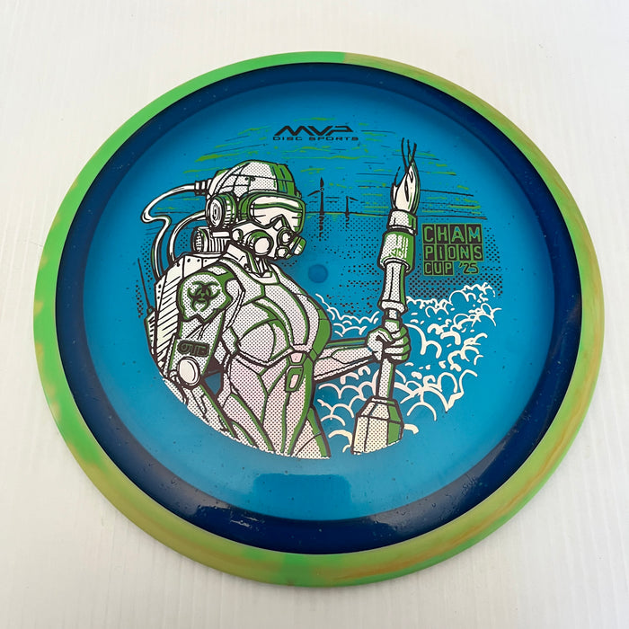 Blue/Swirly Green & Orange Rim/172g 19