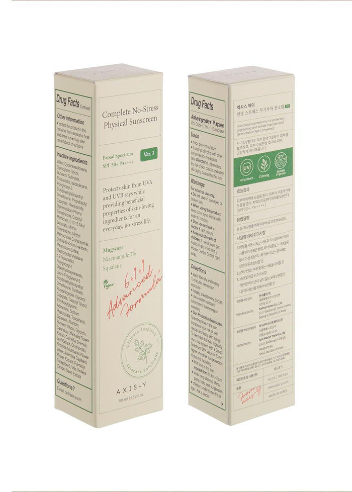 AXIS-Y Complete No-Stress Physical Sunscreen SPF50+ PA+++ 50 mL