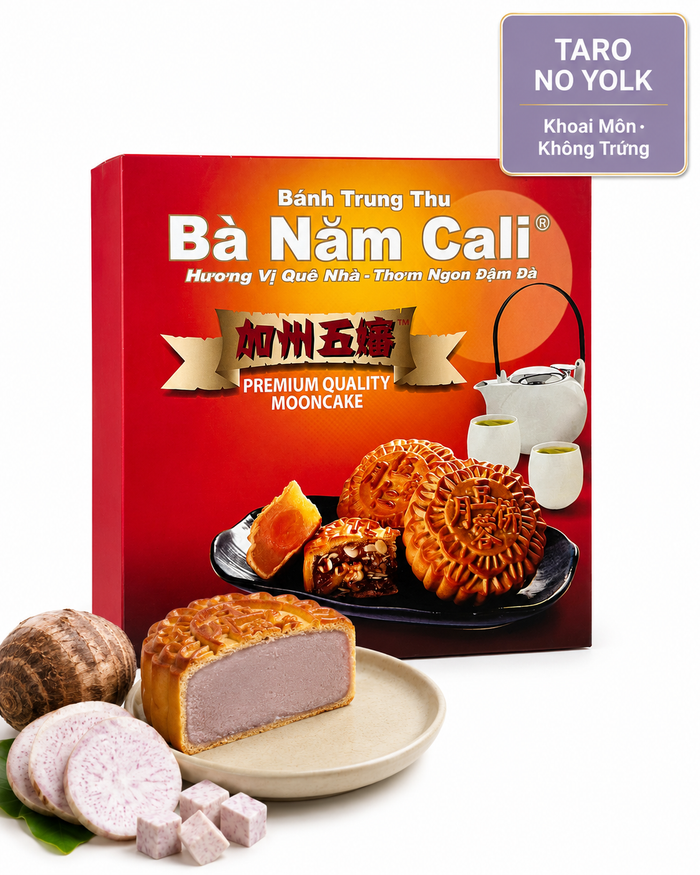 Ba Nam Cali Taro Mooncake made with fragrant taro paste for a classic Mid-Autumn delicacy