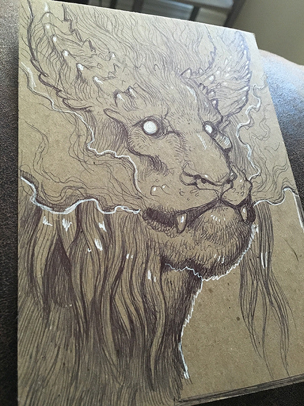 BALLPOINT PEN ILLUSTRATION ON KRAFT BOARD
