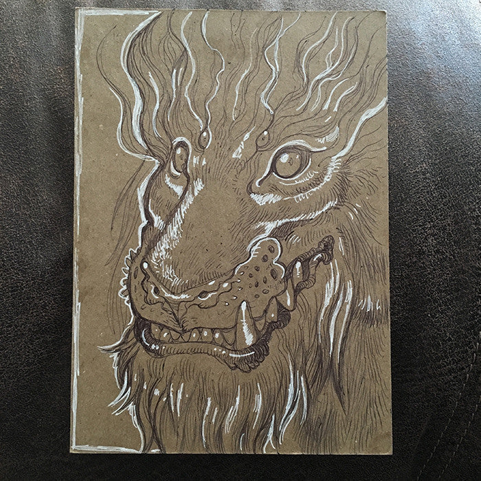BALLPOINT PEN ILLUSTRATION ON KRAFT BOARD