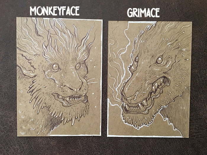 BALLPOINT PEN ILLUSTRATIONS ON KRAFT BOARD