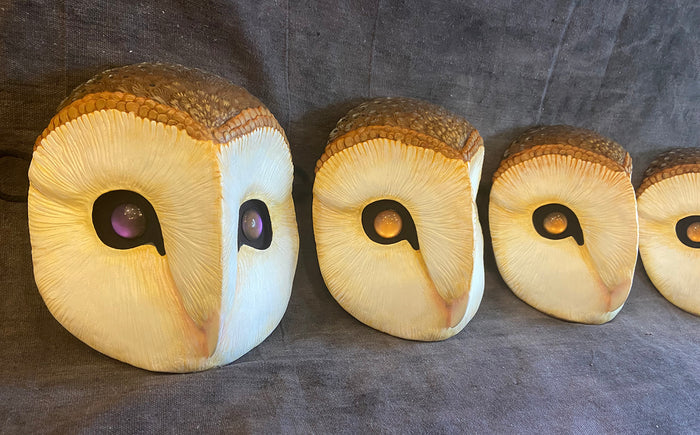 BARN OWL MASK WITH REFLECTIVE EYES