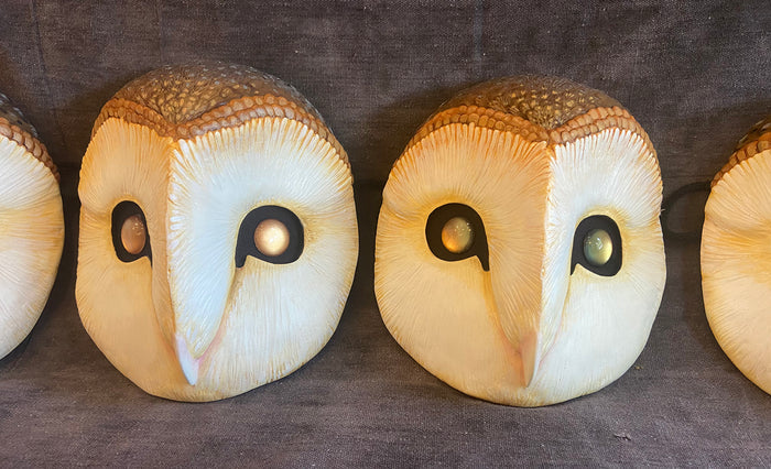 BARN OWL MASK WITH REFLECTIVE EYES