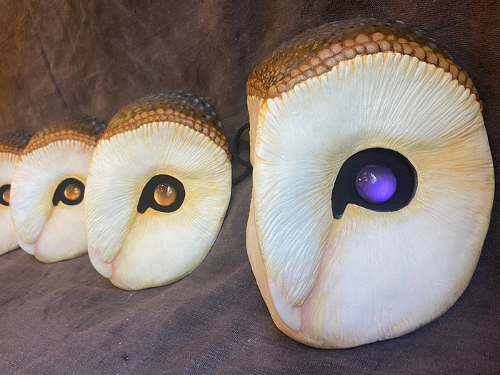 BARN OWL MASK WITH REFLECTIVE EYES