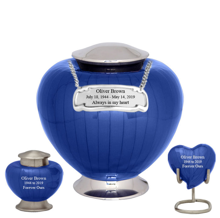 Baroque Blue Cremation Urn - IUFH112