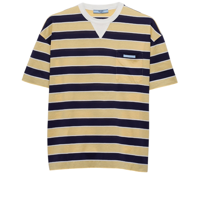 Bayadere striped lisle cotton T-shirt