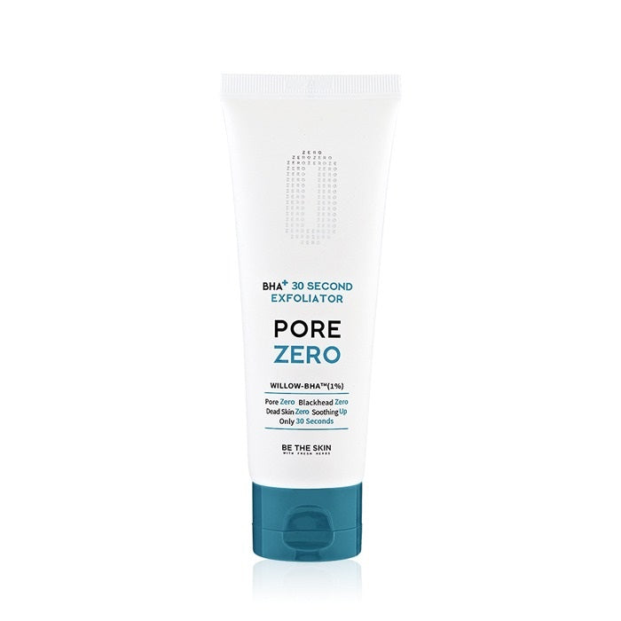 BE THE SKIN BHA+ Pore Zero 30 Second Exfoliator is a quick and effective exfoliating treatment designed to refine pores and smooth skin texture. Formulated with Salicylic Acid (BHA) and Glycolic Acid (AHA), this exfoliator gently removes dead skin cells and unclogs pores, revealing a brighter, more even complexion. Enriched with natural extracts like Willow Bark Water and Aloe Vera, it soothes and hydrates the skin while promoting a clearer, more radiant appearance. Perfect for those looking for