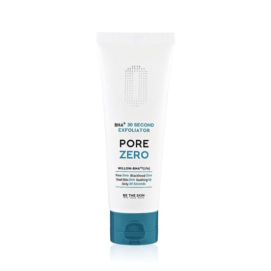 BE THE SKIN BHA+ Pore Zero 30 Second Exfoliator is a quick and effective exfoliating treatment designed to refine pores and smooth skin texture. Formulated with Salicylic Acid (BHA) and Glycolic Acid (AHA), this exfoliator gently removes dead skin cells and unclogs pores, revealing a brighter, more even complexion. Enriched with natural extracts like Willow Bark Water and Aloe Vera, it soothes and hydrates the skin while promoting a clearer, more radiant appearance. Perfect for those looking for