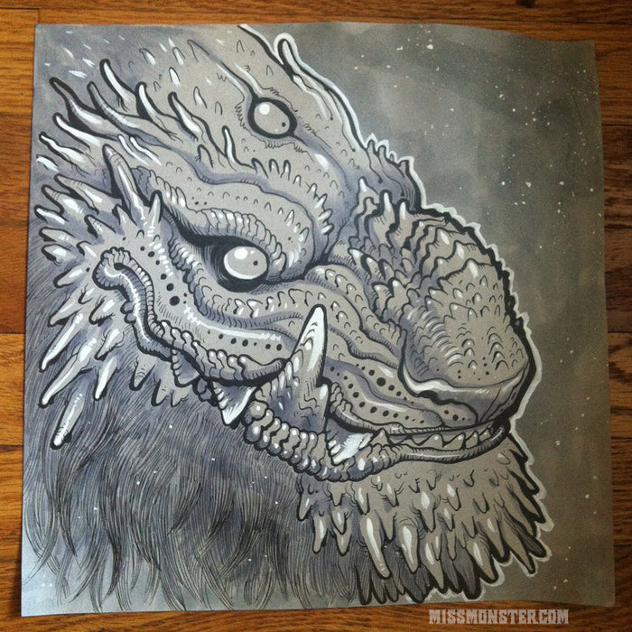 BEARD FOO DOG- ORIGINAL INK DRAWING