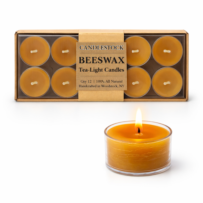 Beeswax Tea Light Candles - 12 Pack
