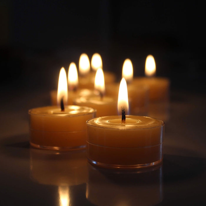 All Natural Beeswax Tea Light - 12 beeswax candles - Candlestock.com