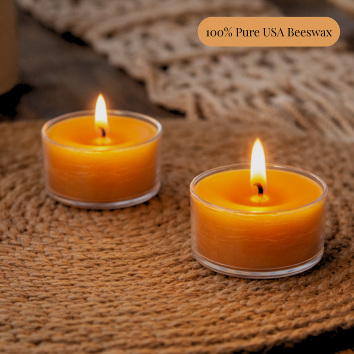 Beeswax Tea Light Candles - 12 Pack