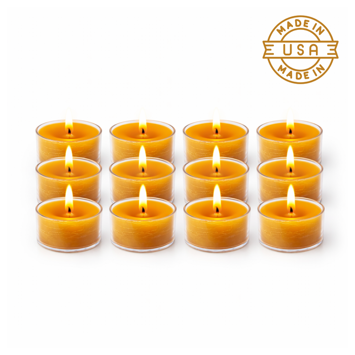 Beeswax Tea Light Candles - 12 Pack