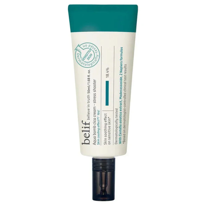 Belif Aqua Bomb Cica Cream Stress Shooter 1.68 oz tube for sensitive skin