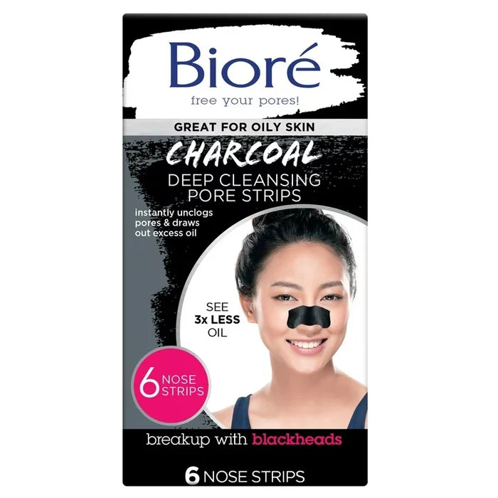 BIORE Oil Control Charcoal Deep Cleansing Pore 6 Strips  لاصقات الانف من بايور