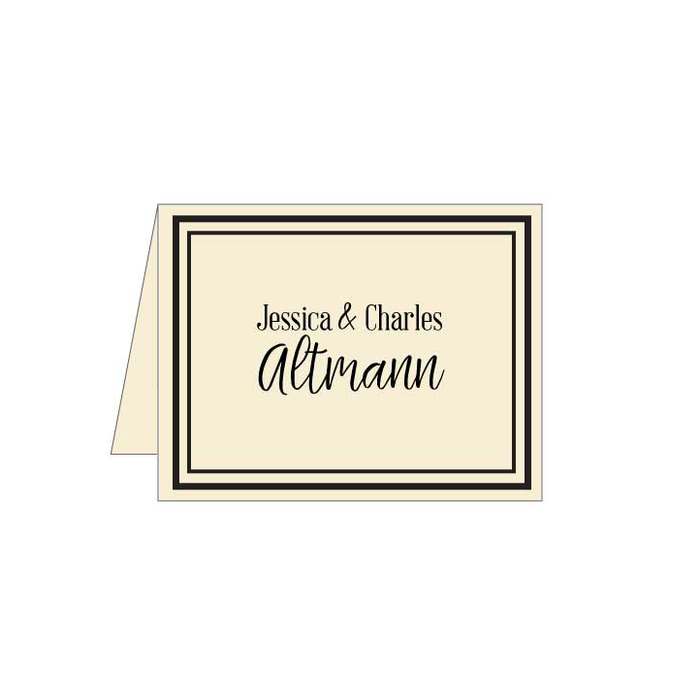 Black Border Folded Note - Barque Gifts