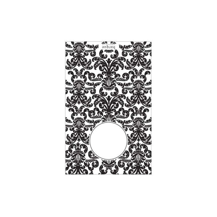 Black Damask Folded Note - Barque Gifts