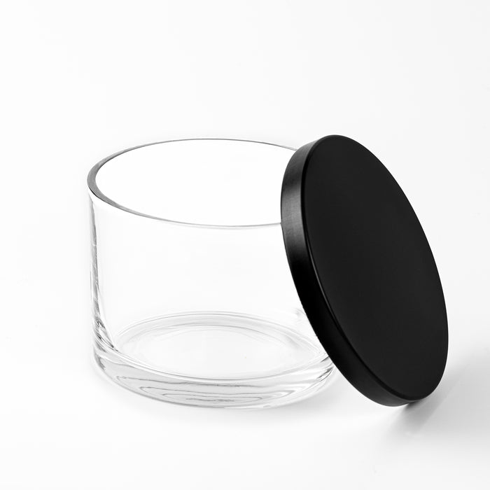 Black Metal 3-Wick Candle Jar Lid - close-up