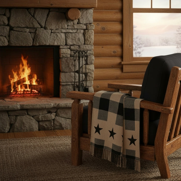 Blackstone Farm Star Woven Throw-Lange General Store