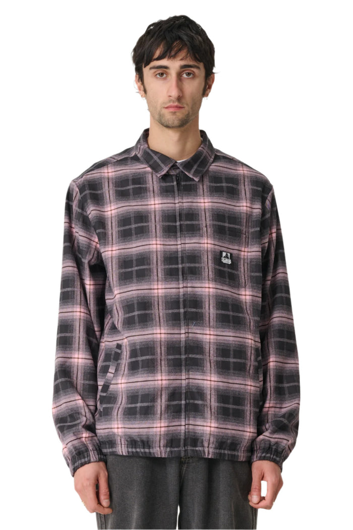 Blended Check Zip Jacket - Pink
