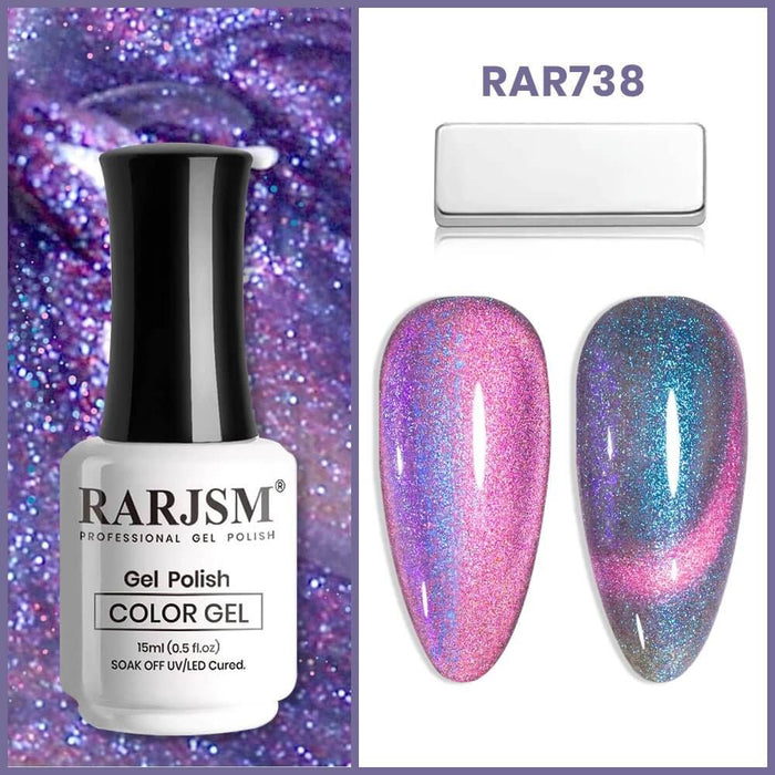 Blue Purple 9D Diamond Galaxy Cat Eye Gel Polish TPO HEMA Free 15ml #738