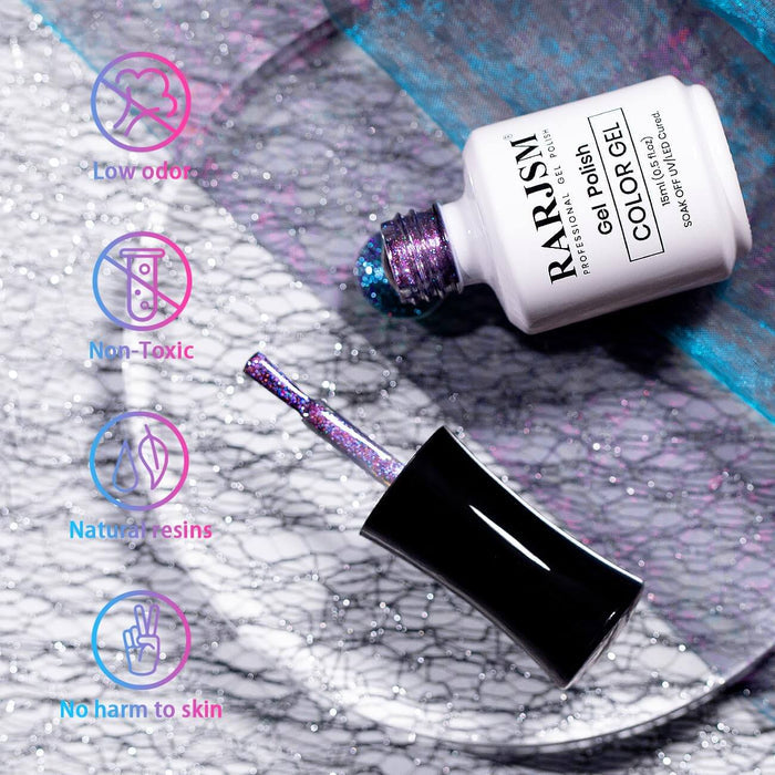 9D Diamond Galaxy Cat Eye Gel Polish Multi Color Shimmer