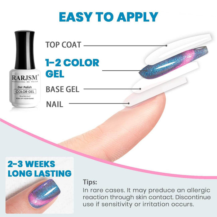 Multi Color Cat Eye Gel Changes with Every Angle