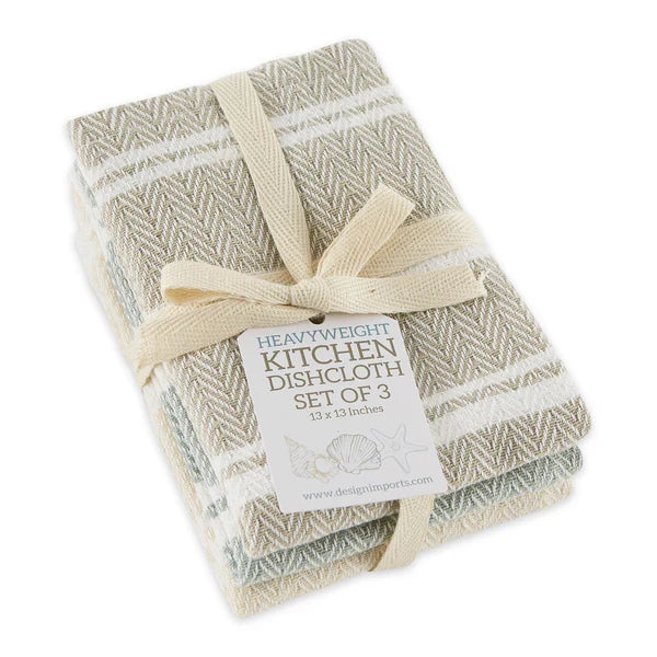 Boardwalk Herringbone Stripe Dishtowel Set of 3