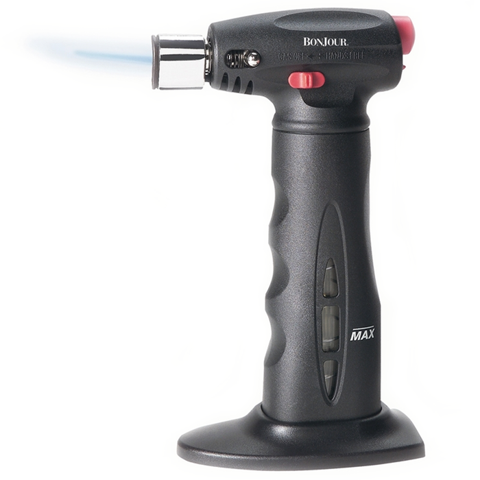 BONJOUR CHEF'S TORCH WITH FUEL GAUGE - BLACK