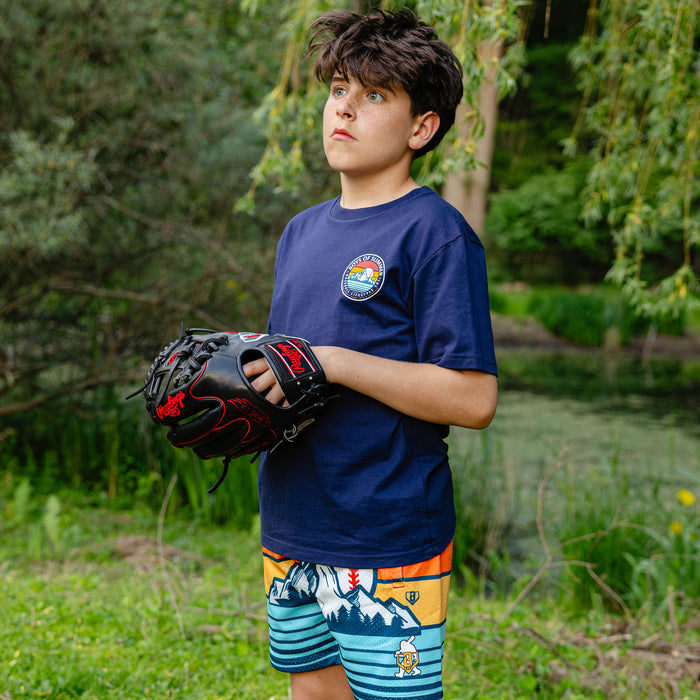 Boys of Summer Sunrise Tee navy baseball graphic shirt baseball camping outdoors