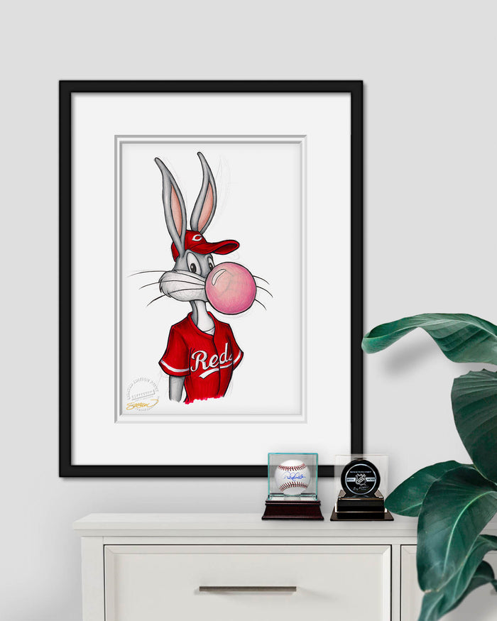 Bubblegum Bugs x MLB Reds Limited Edition Art Print