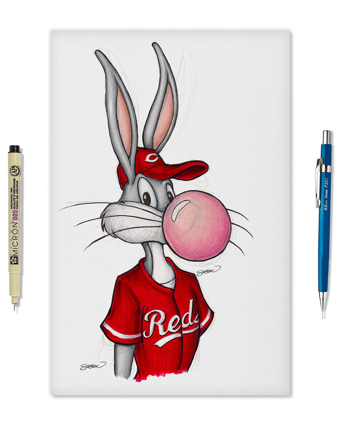 Bubblegum Bugs x MLB Reds Limited Edition Art Print