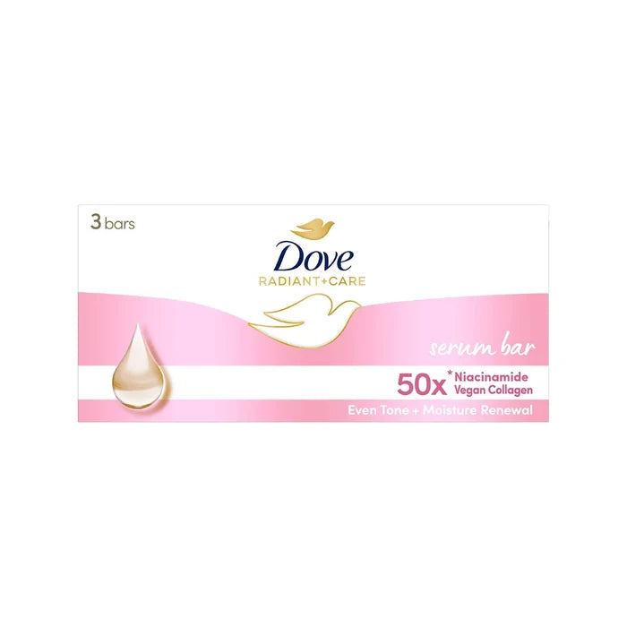 [BUNDLE OF 3] Dove Radiant + Care Serum Bar Niacinamide and Vegan Collagen 90g