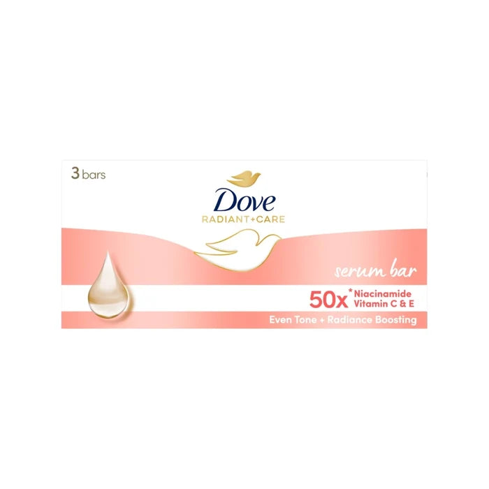 [BUNDLE OF 3] Dove Radiant + Care Serum Bar Niacinamide and Vitamin C&E 90g