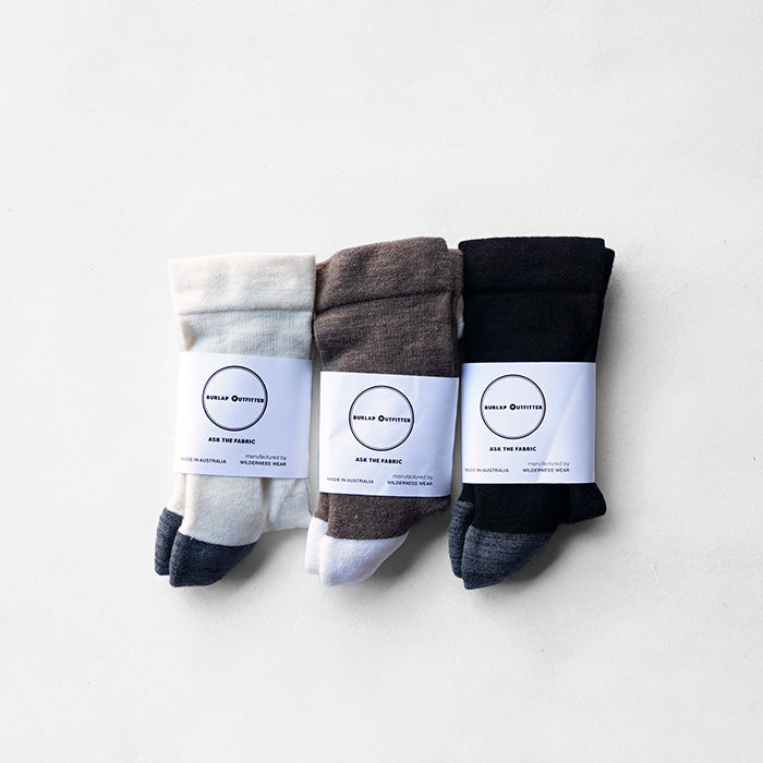 BURLAP OUTFITTER × WILWILDERNESS WEAR　COLOR BLOCK MERINO SOCKS