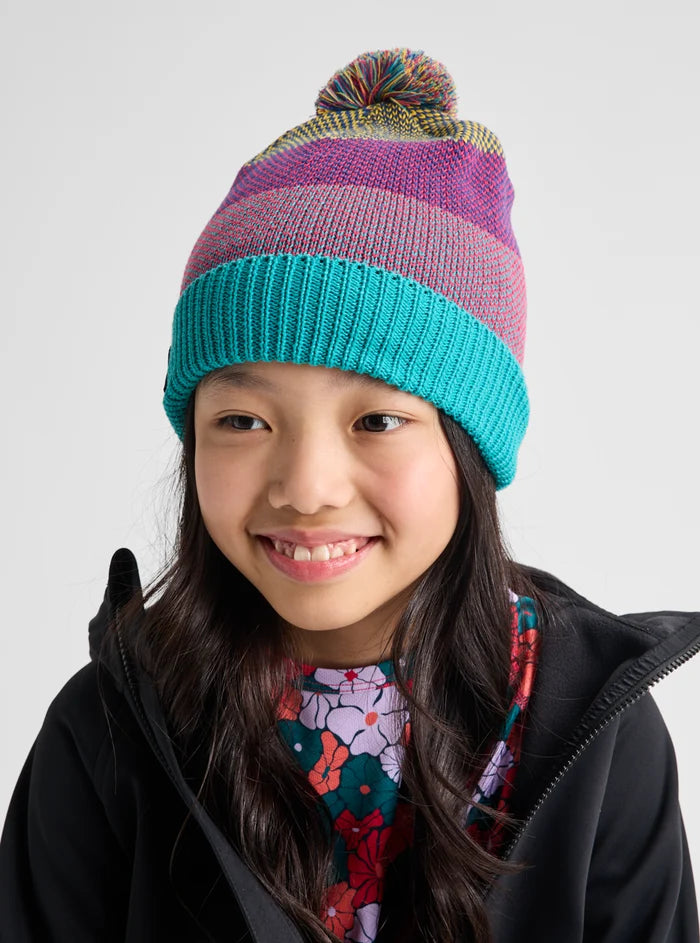 Product image of Kids' Burton Fleece-Lined Pom Beanie[Variant:Goldenrod / Azalea Pink / Pacific Teal]