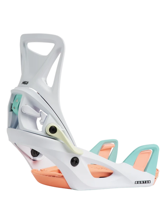 Product image of Kids' Burton Step On® Smalls Re:Flex Snowboard Bindings[Variant:White / Multi]
