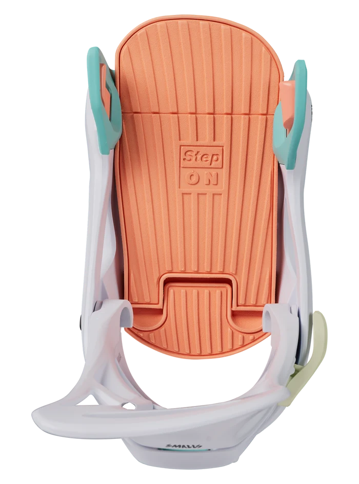 Product image of Kids' Burton Step On® Smalls Re:Flex Snowboard Bindings[Variant:White / Multi]