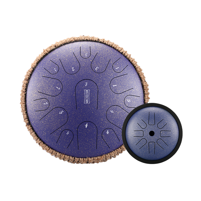 Buy One Get One Free - HLURU Tongue Drum Flagship Duo - Microalloyed Steel 14" 15 Note Flagship and 6" 8 Note High Pitch Extension Tongue Drum [Engravable]